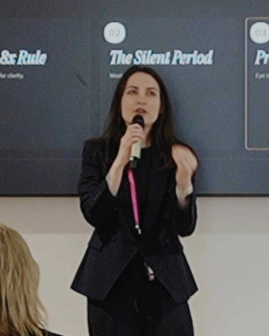 Anastasiia speaking at her Leader's Voice workshop